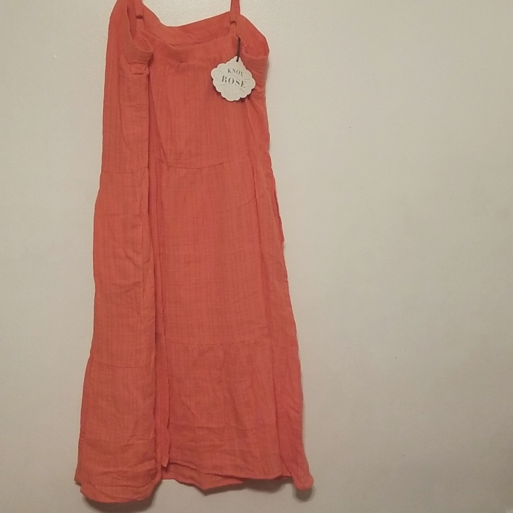 Nwt Knox Rose™ Guava Jelly Spaghetti  Straps Sleeveless Dress A Line - Picture 5 of 9